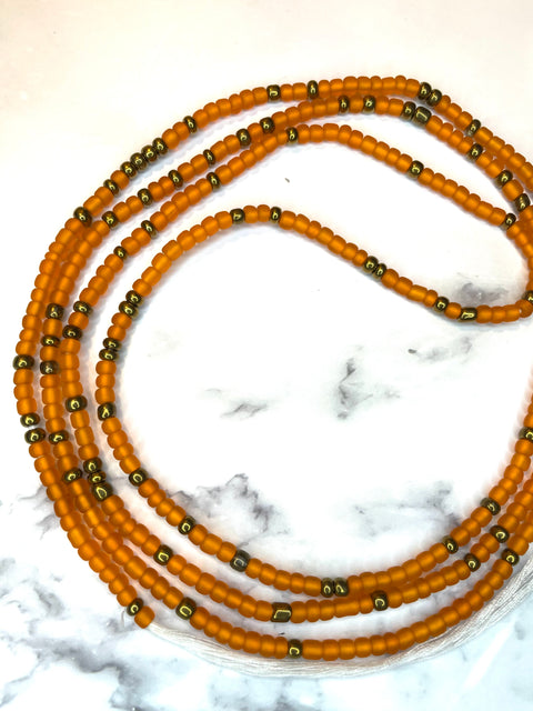 Orange Waist Beads | Orange Belly Beads | Posh Jewelz